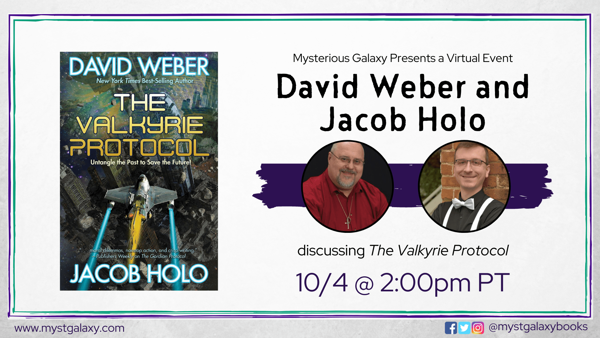 Signed Preorders and Author Chats over at Mysterious Galaxy!